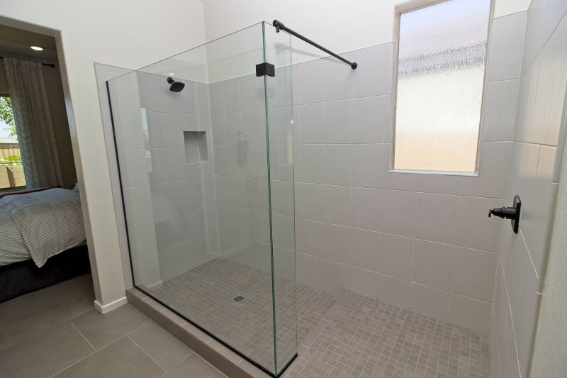 Corner shower with sleek glass panels