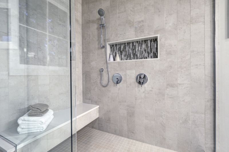 Shower with built-in seating and storage